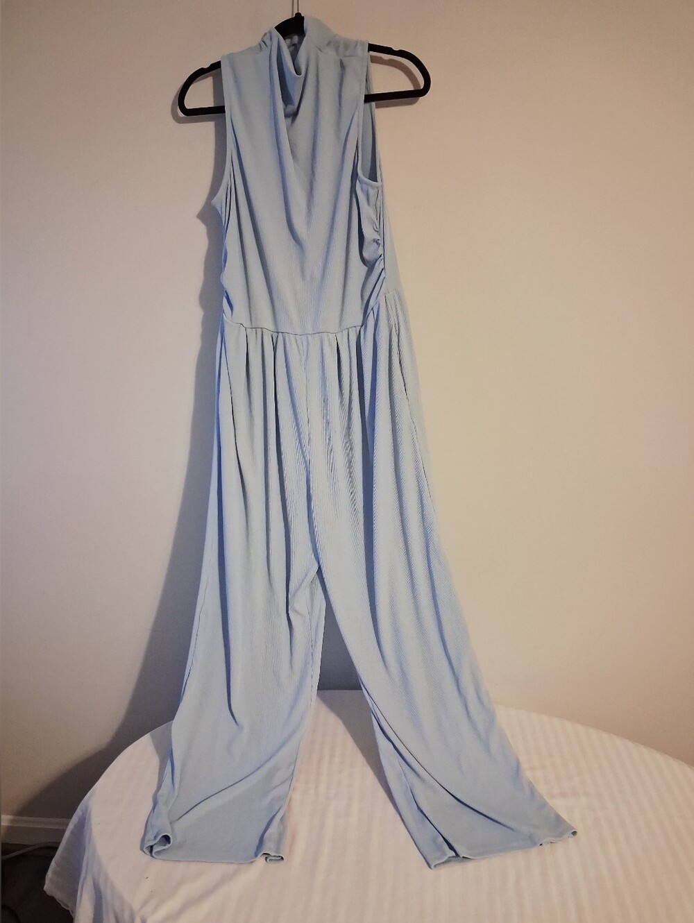 Light Blue Sleeveless Wide-Leg Jumpsuit Size XL